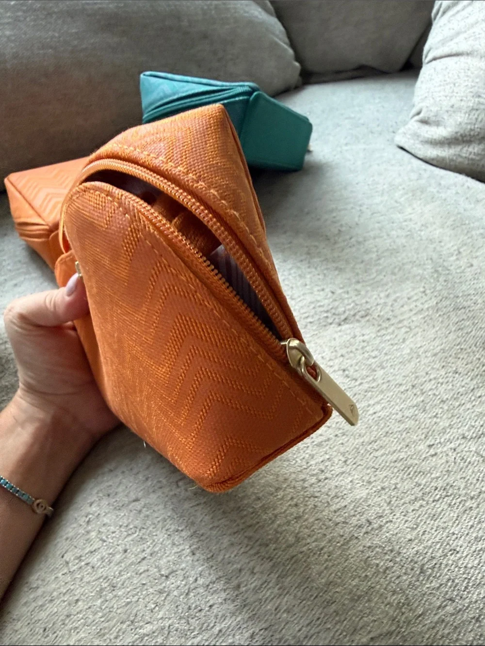 Missoni Orange Chevron Zip Pouch